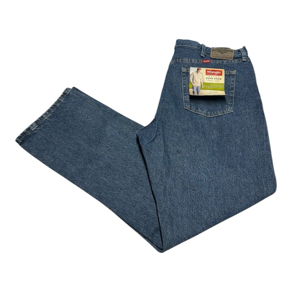 Wrangler Five‎ Star Regular Fit Jeans Men's Size 42x32 Blue Denim Straight Leg